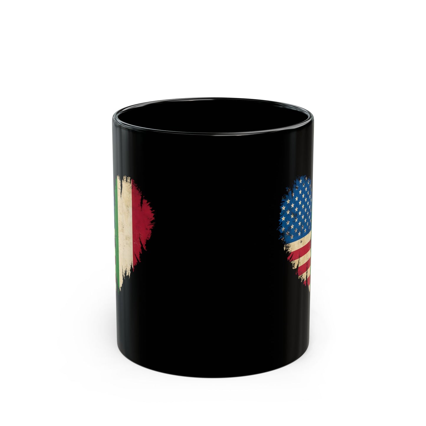 American Born Italian Roots Flags Black Mug (11oz, 15oz)