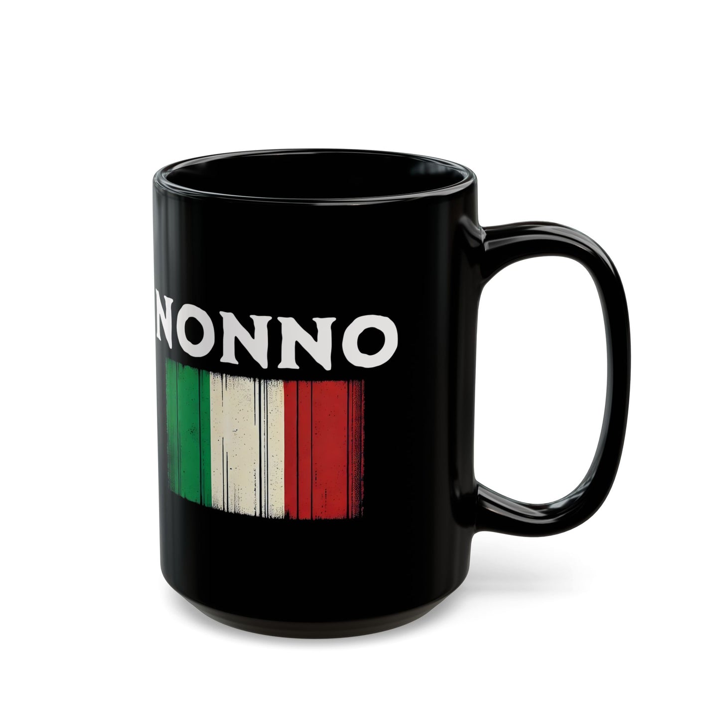 Nonno Italian Flag Distressed Effect Black Mug (11oz, 15oz)