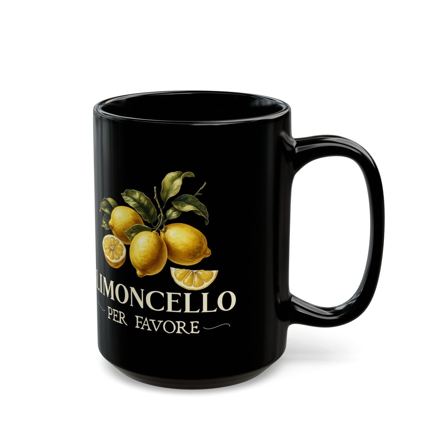 Limoncello Per Favore Black Mug (11oz, 15oz)