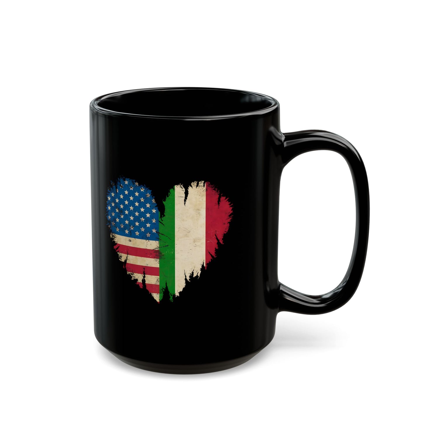 American Born Italian Roots Flags Black Mug (11oz, 15oz)