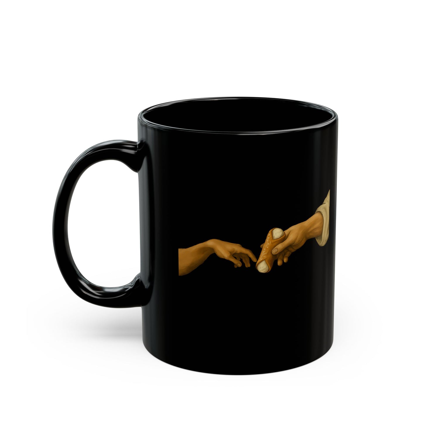Creation of Adam Michelangelo Cannoli Black Mug (11oz, 15oz)
