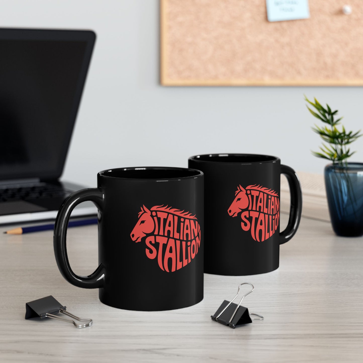 Italian Stallion Quote Black Mug (11oz, 15oz)