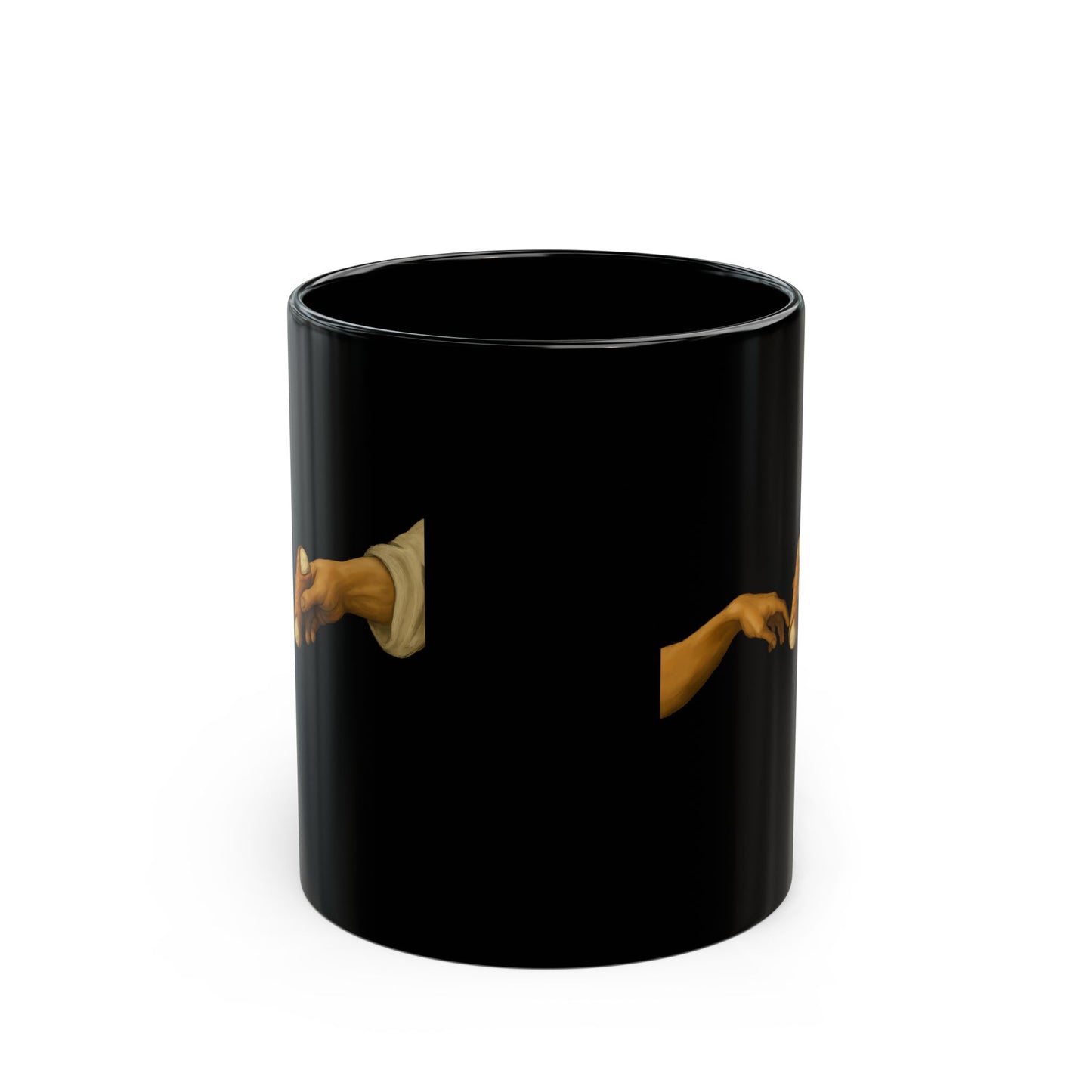 Creation of Adam Michelangelo Cannoli Black Mug (11oz, 15oz)