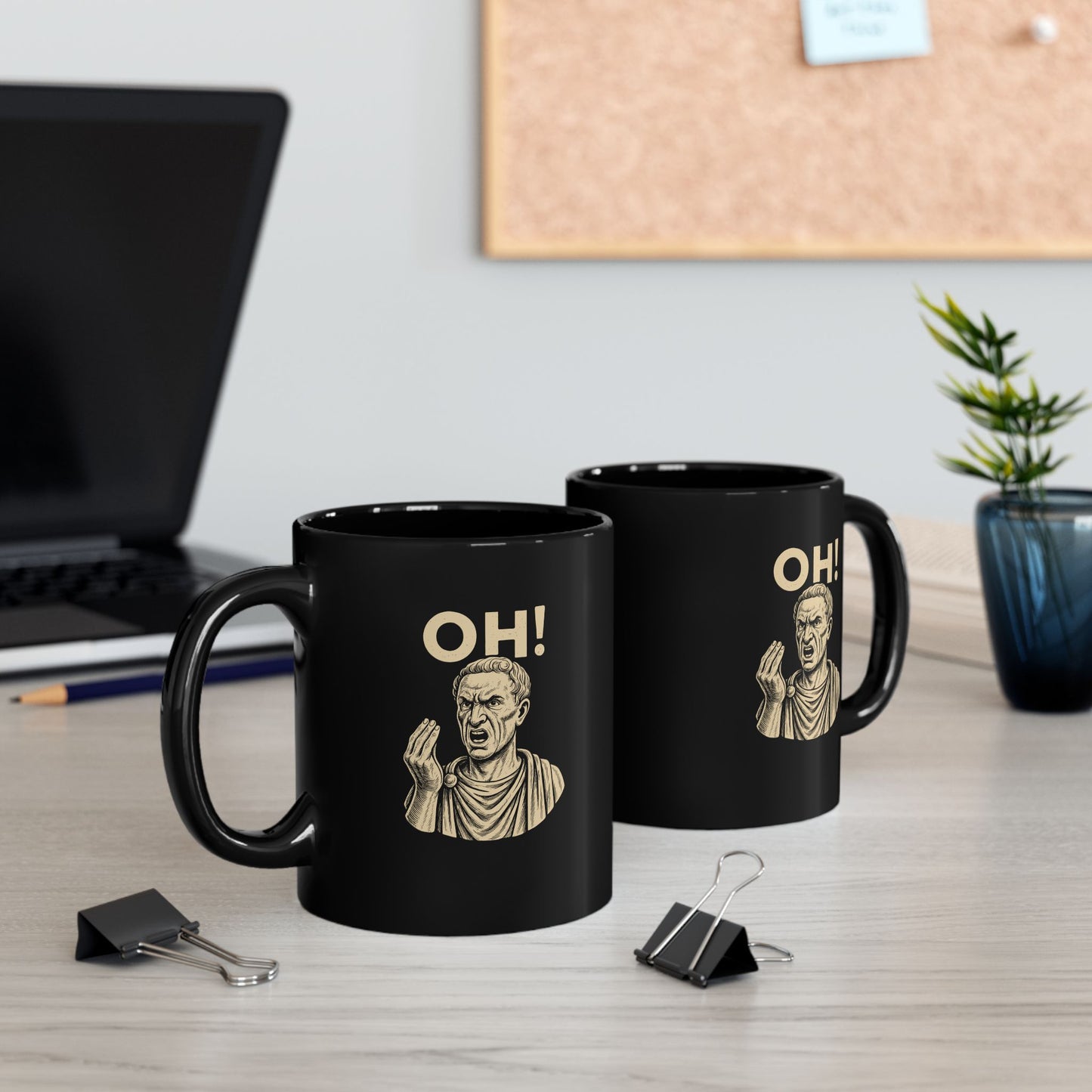 Julius Caesar Oh Hand Gesture Quote Black Mug (11oz, 15oz)