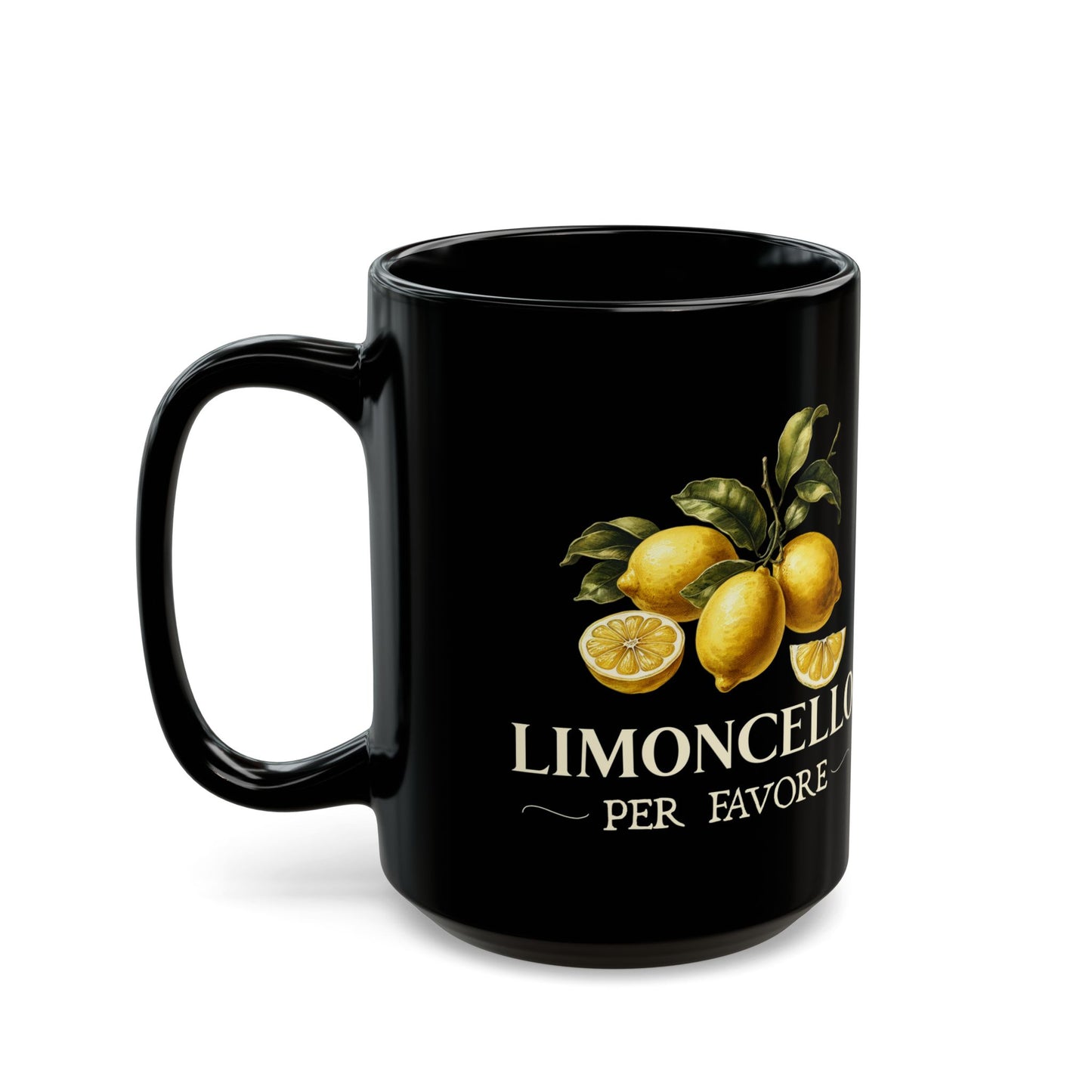 Limoncello Per Favore Black Mug (11oz, 15oz)