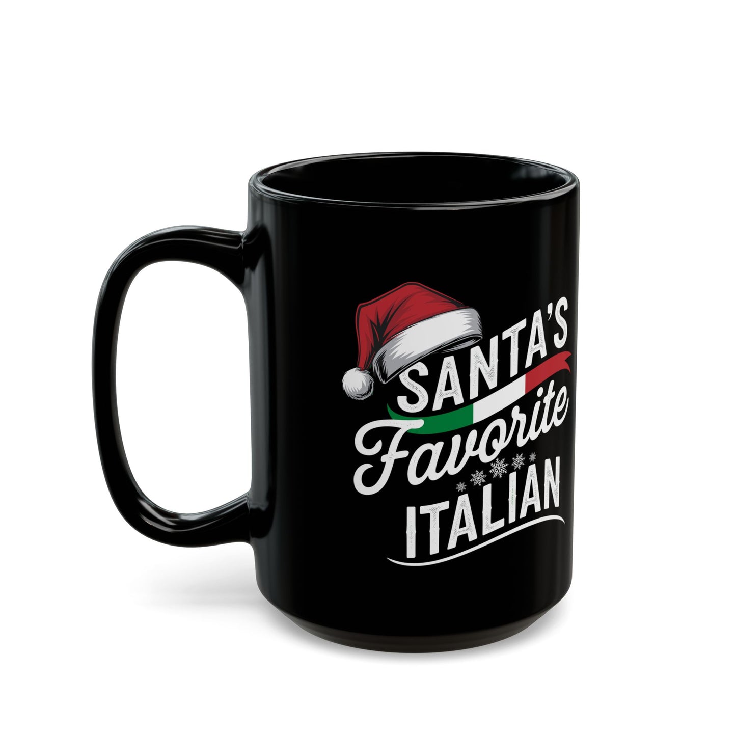 Santa's Favorite Italian Black Mug (11oz, 15oz)