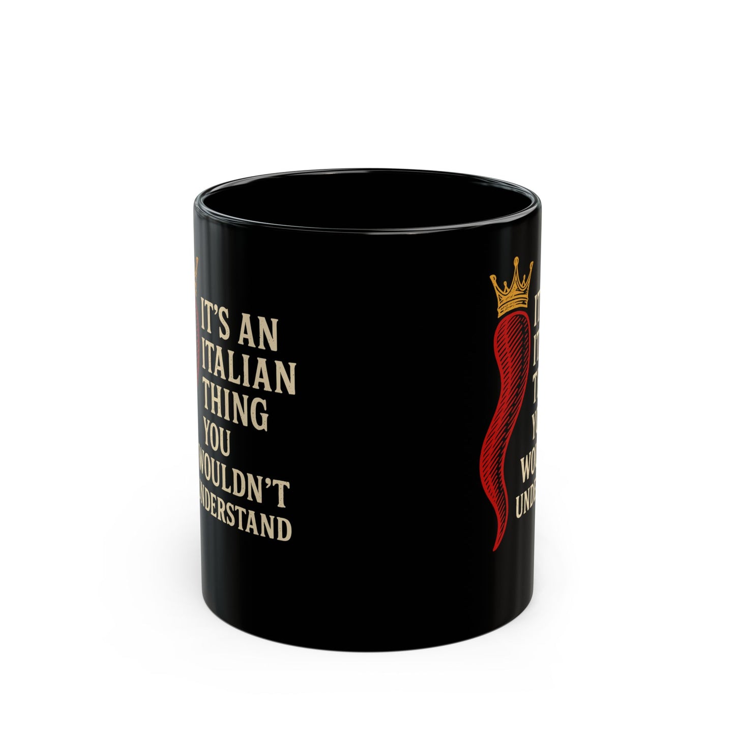 Italian Thing Cornicello Malocchio Black Mug (11oz, 15oz)
