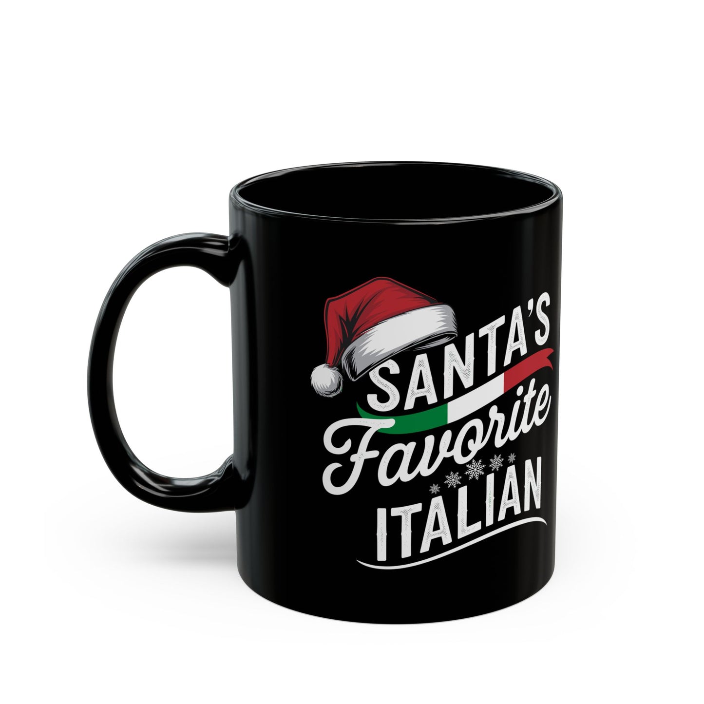 Santa's Favorite Italian Black Mug (11oz, 15oz)