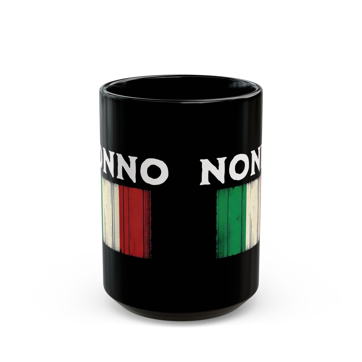 Nonno Italian Flag Distressed Effect Black Mug (11oz, 15oz)