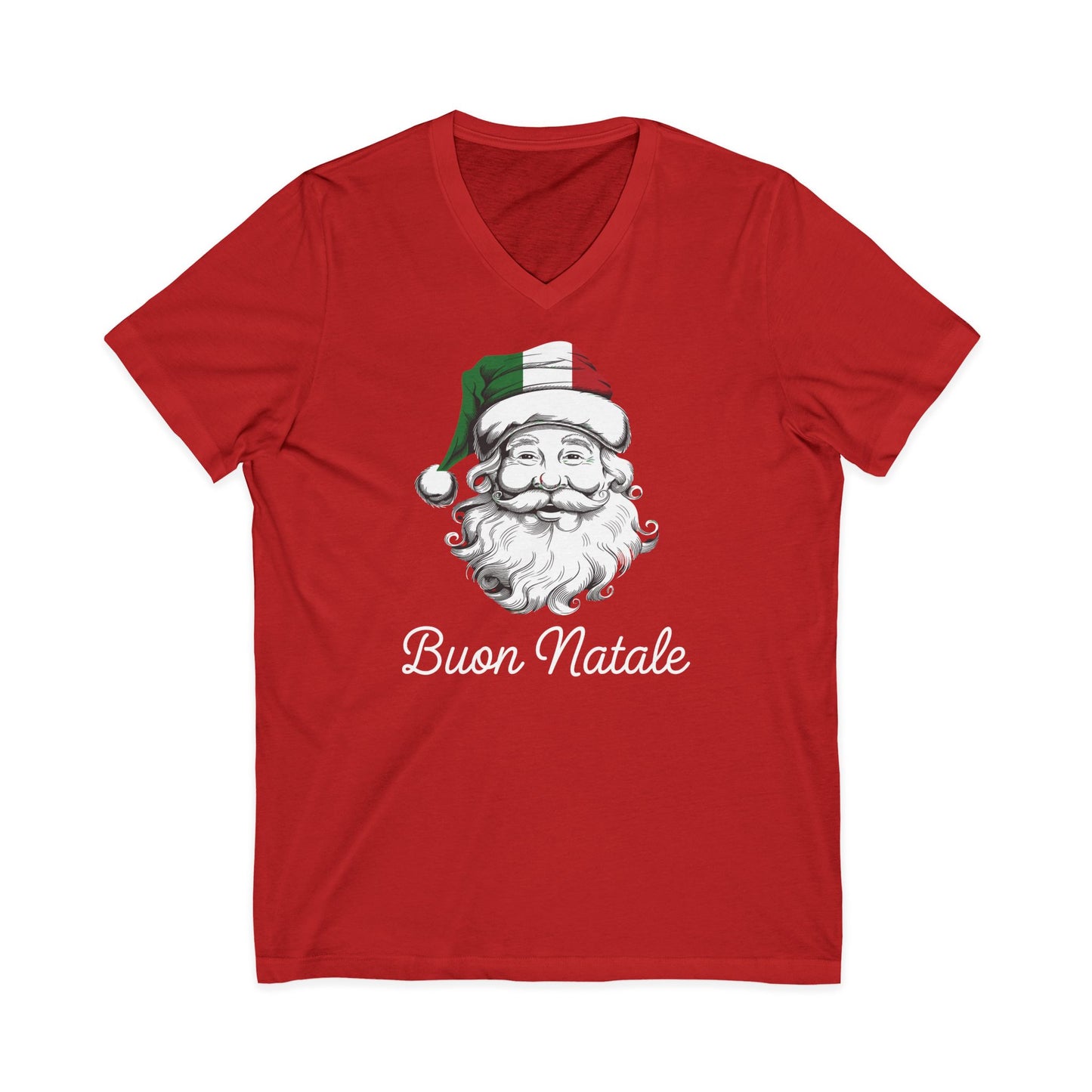 Buon Natale Santa Italian Christmas V-Neck Tee