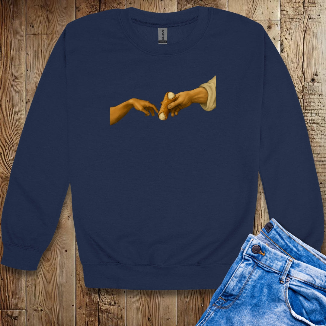 Creation of Adam Michelangelo Cannoli Unisex Sweatshirt