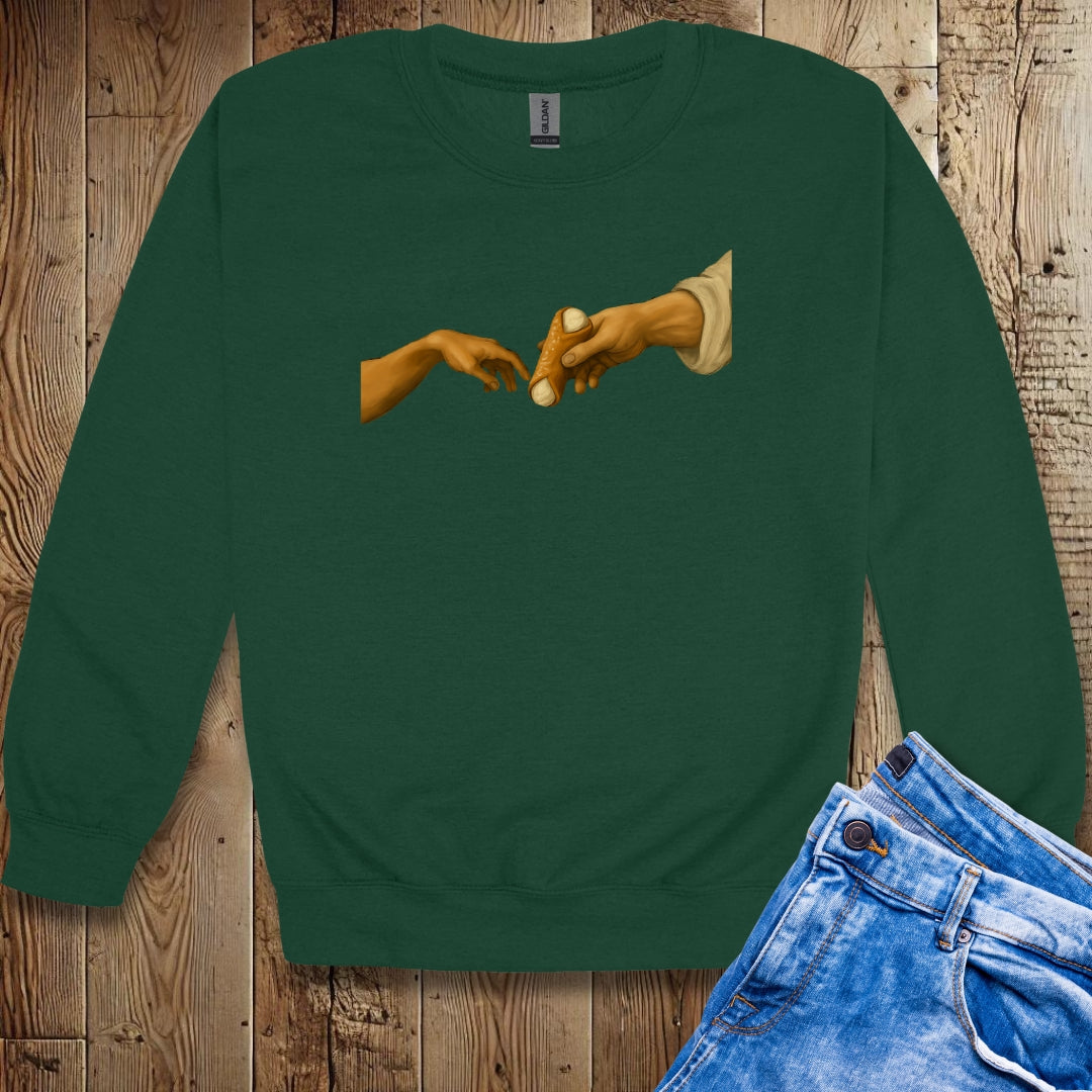 Creation of Adam Michelangelo Cannoli Unisex Sweatshirt