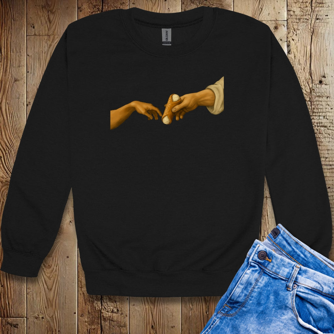 Creation of Adam Michelangelo Cannoli Unisex Sweatshirt