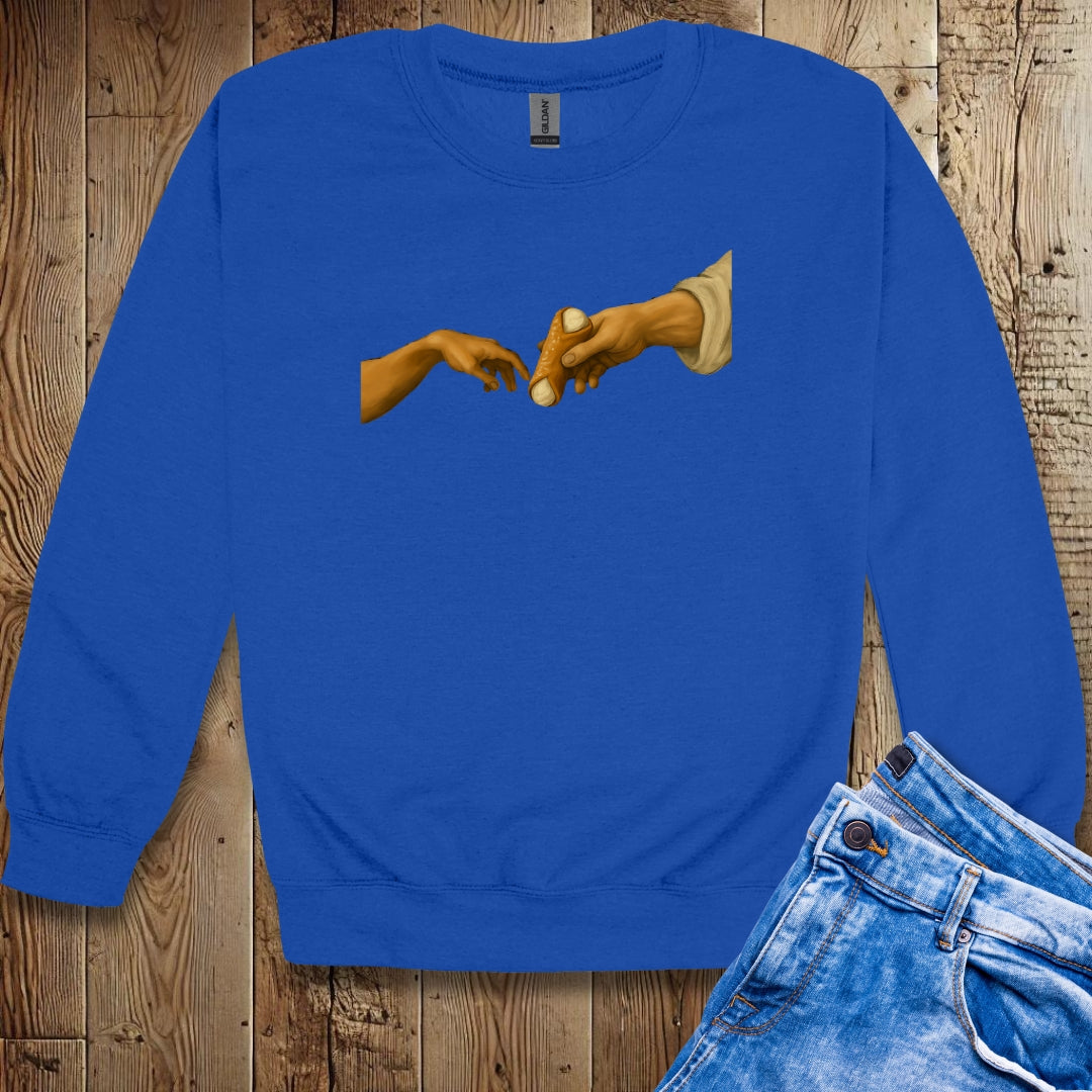 Creation of Adam Michelangelo Cannoli Unisex Sweatshirt