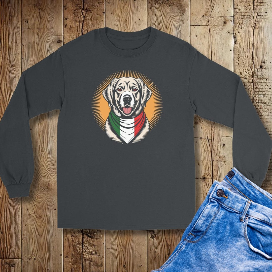Golden Retriever Italian Flag Bandana Unisex Long Sleeve Tee