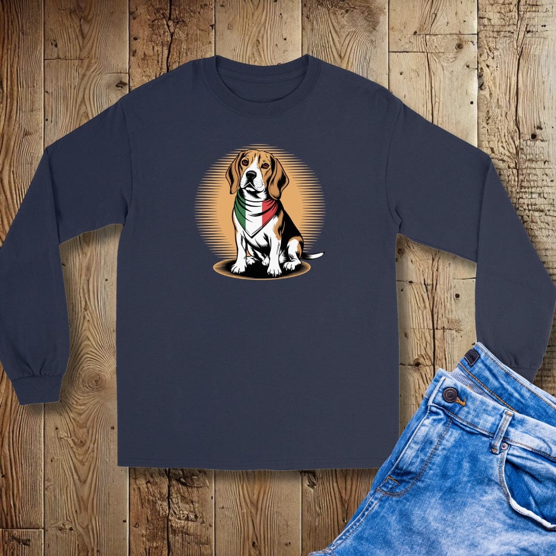 Beagle Italian Flag Bandana Unisex Long Sleeve Tee