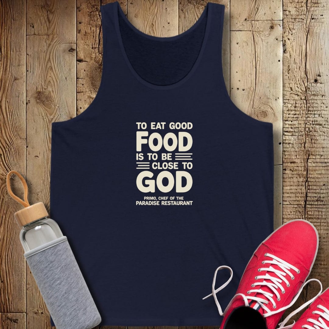 Good Food Big Night Quote Unisex Jersey Tank