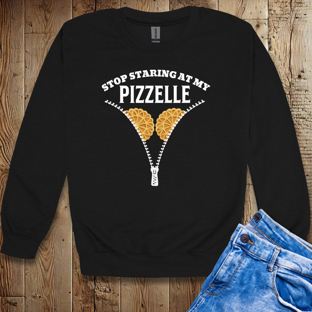 Stop Staring at My Pizzelle Unisex Crewneck Sweatshirt