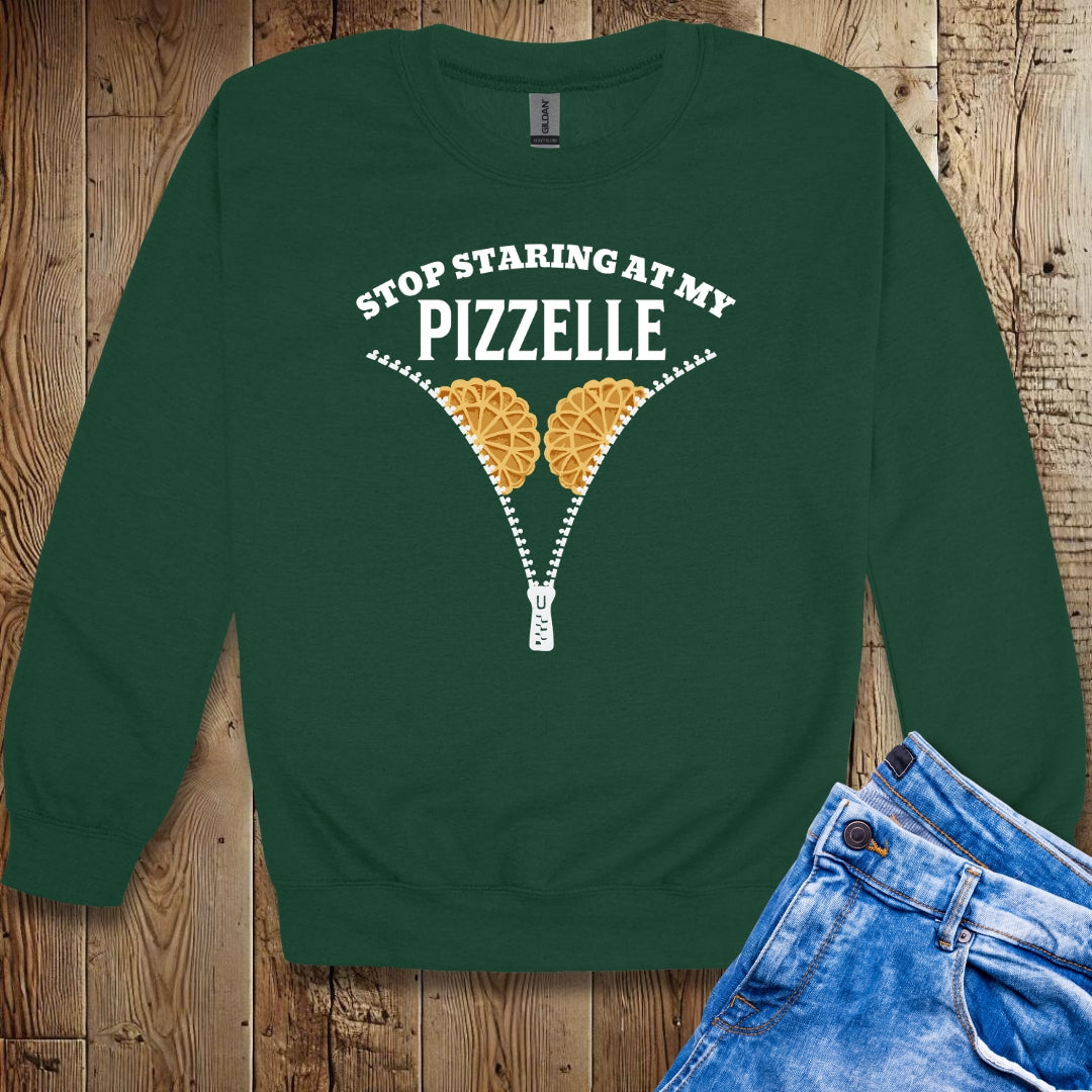 Stop Staring at My Pizzelle Unisex Crewneck Sweatshirt