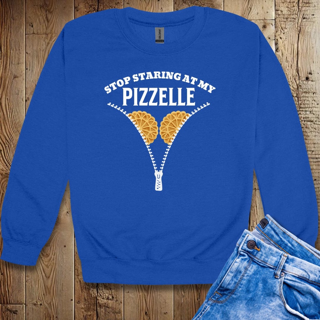 Stop Staring at My Pizzelle Unisex Crewneck Sweatshirt