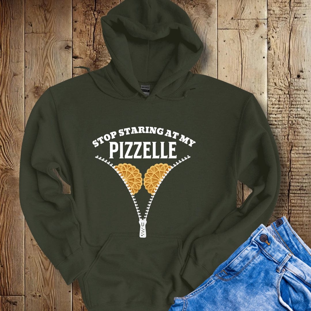 Stop Staring at My Pizzelle Hoodie Sweatshirt