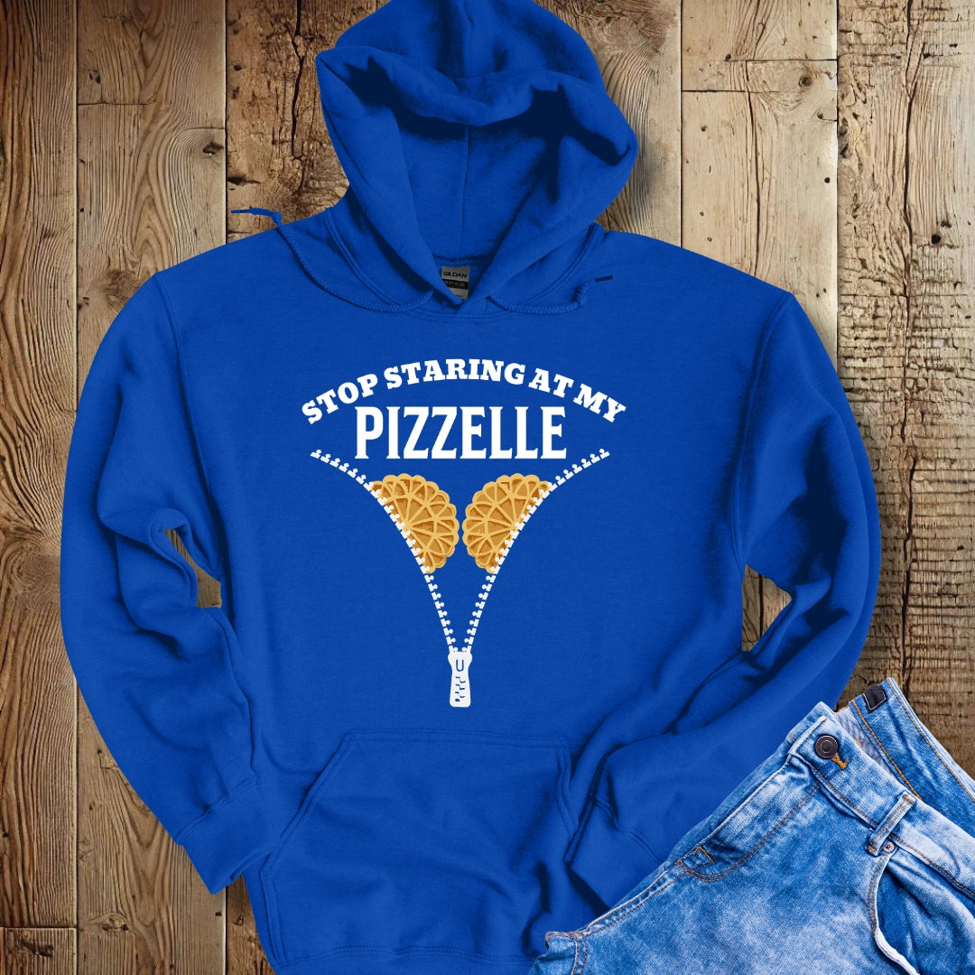 Stop Staring at My Pizzelle Hoodie Sweatshirt