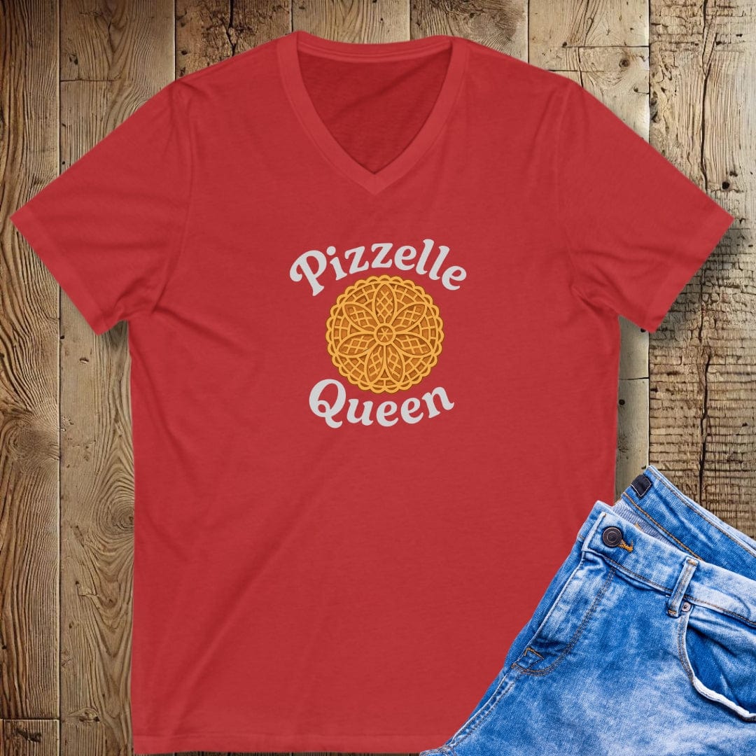 Pizzelle Queen Short Sleeve V-Neck Tee