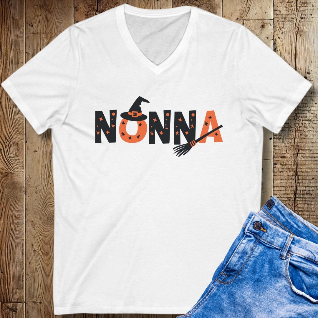 Nonna Witch Halloween Short Sleeve V-Neck Tee