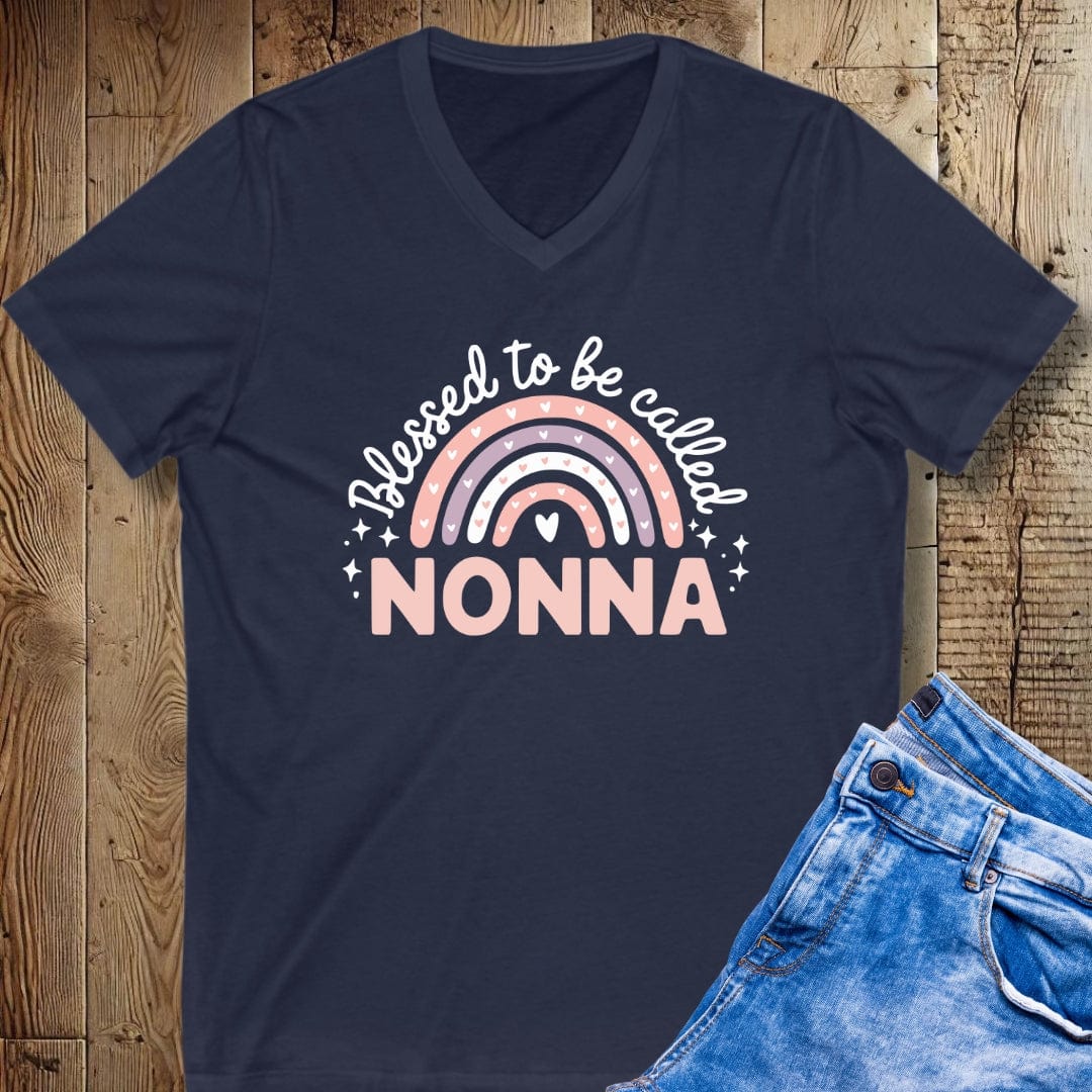 Blessed to be Called Nonna Short Sleeve V-Neck Tee