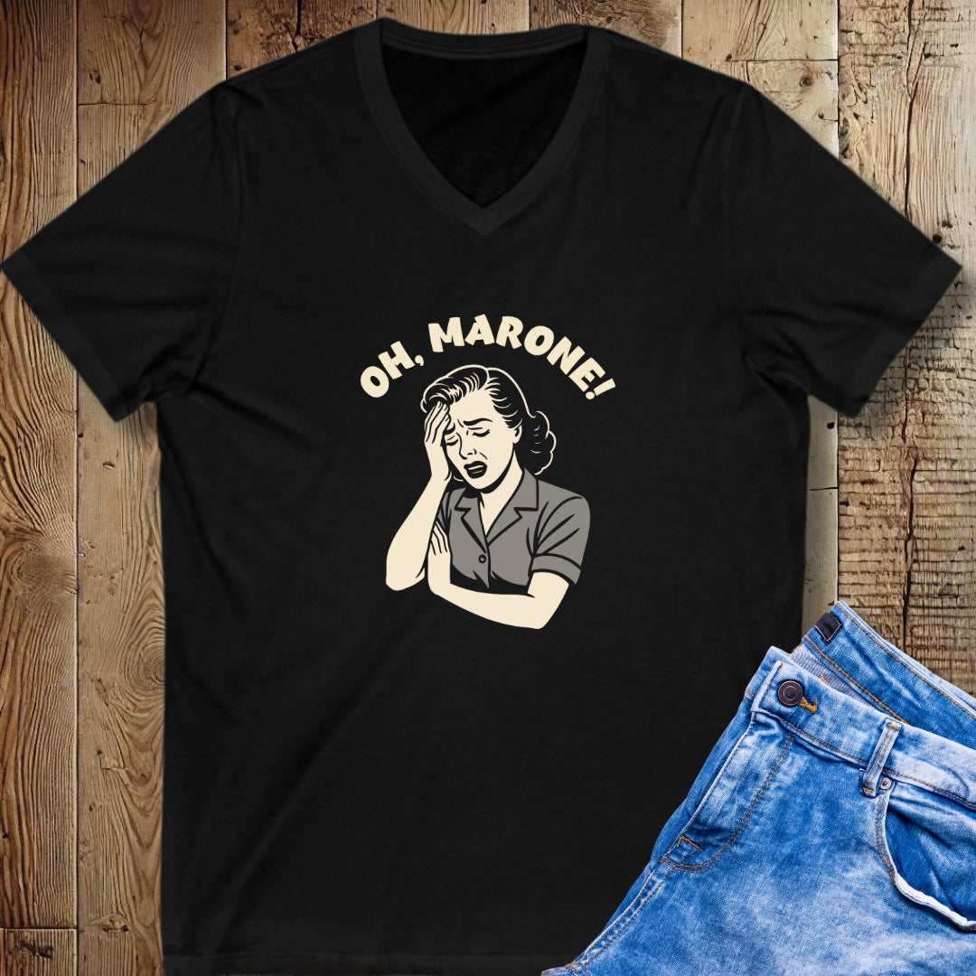 Oh Marone Madonna Short Sleeve V-Neck Tee