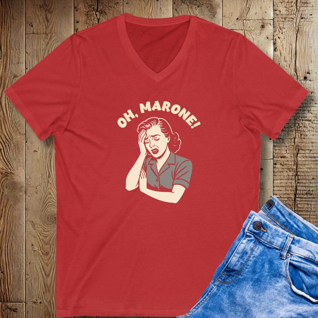 Oh Marone Madonna Short Sleeve V-Neck Tee