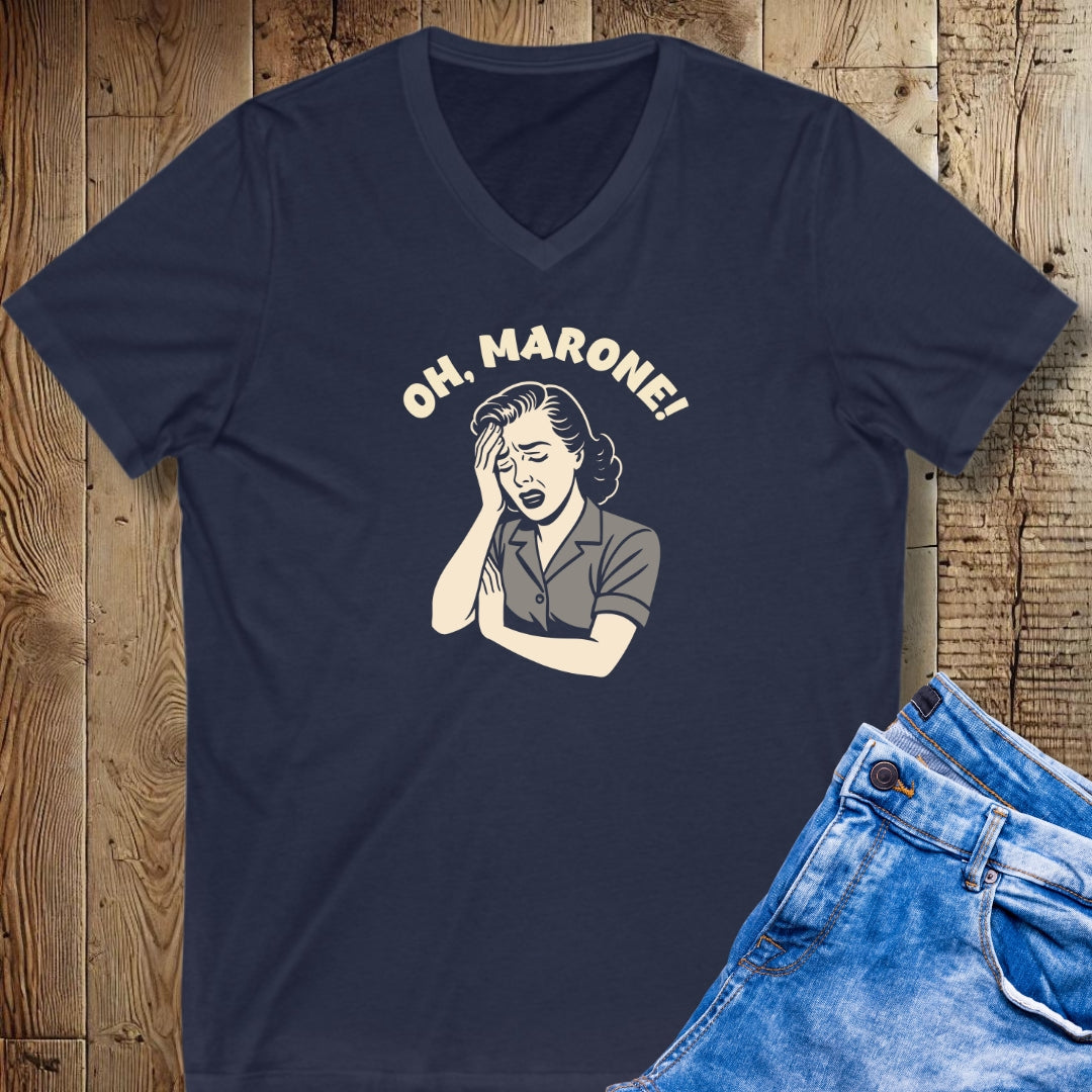Oh Marone Madonna Short Sleeve V-Neck Tee