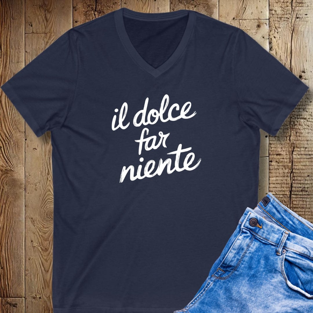 Il Dolce Far Niente the Sweetness of Dong Nothing Short Sleeve V-Neck Tee