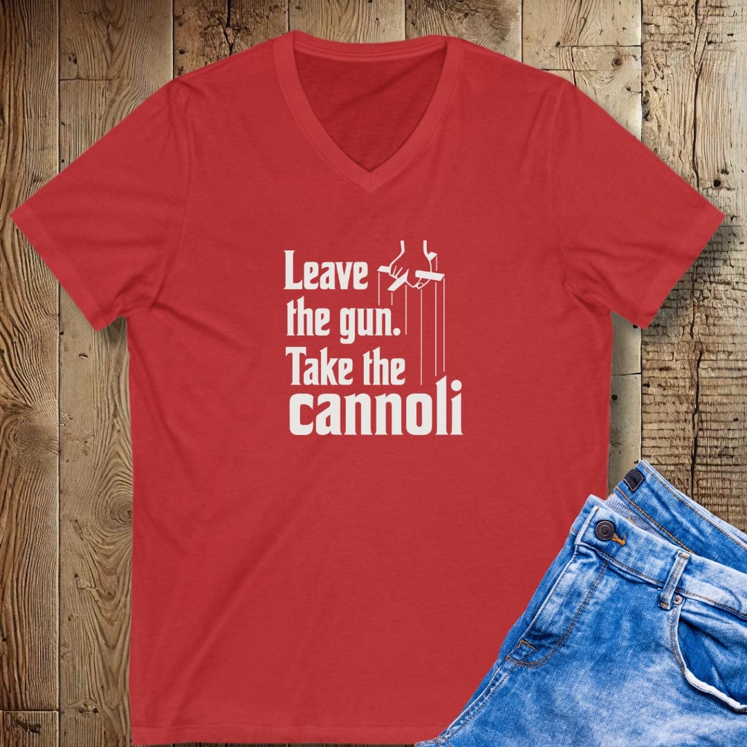 Leave the Gun Take the Cannoli Godfather Short Sleeve V-Neck Tee