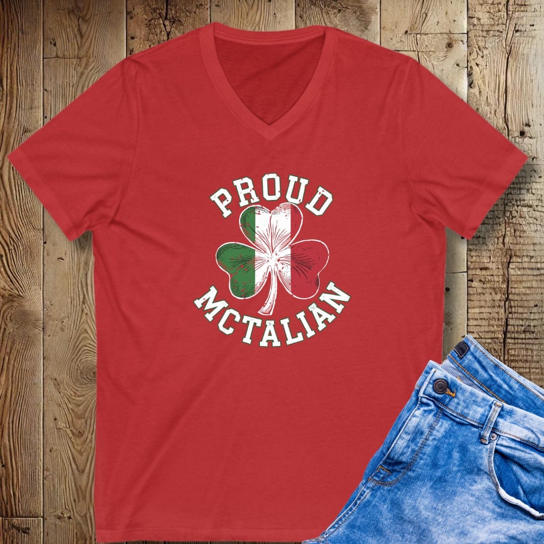 Proud Mctalian Half Irish Short Sleeve V-Neck Tee