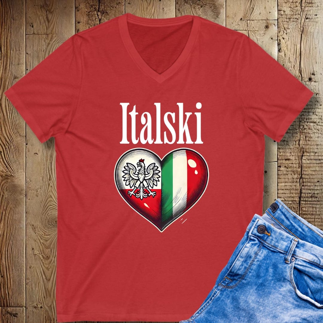 Italski Half Polish Short Sleeve V-Neck Tee