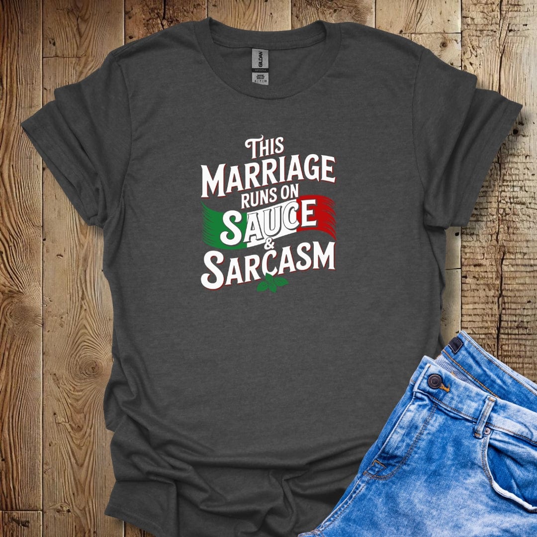 This Marriage Runs On Sauce And Sarcasm Lightweight Unisex T-shirt