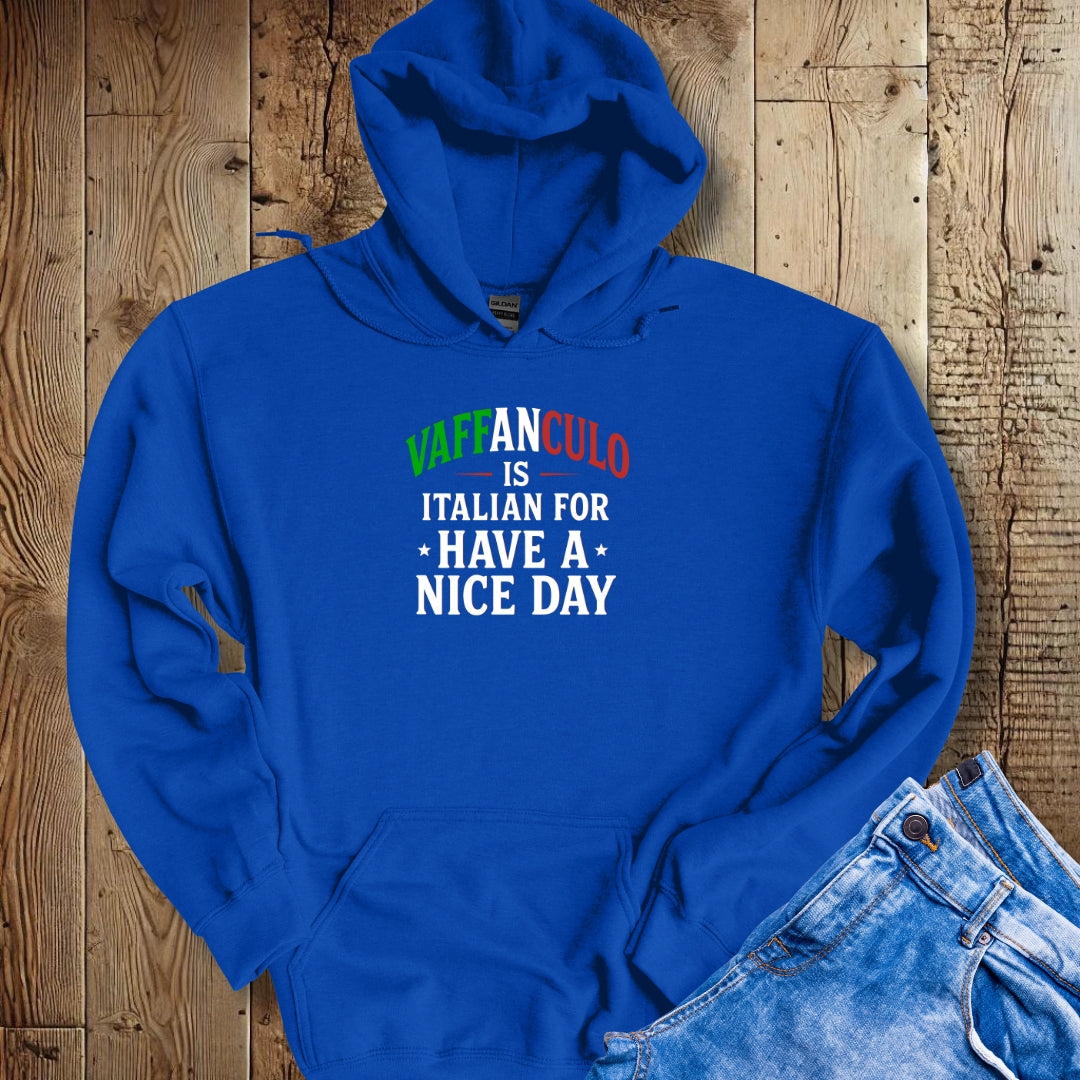 Vaffanculo Means Have A Nice Day In Italian Hoodie Sweatshirt