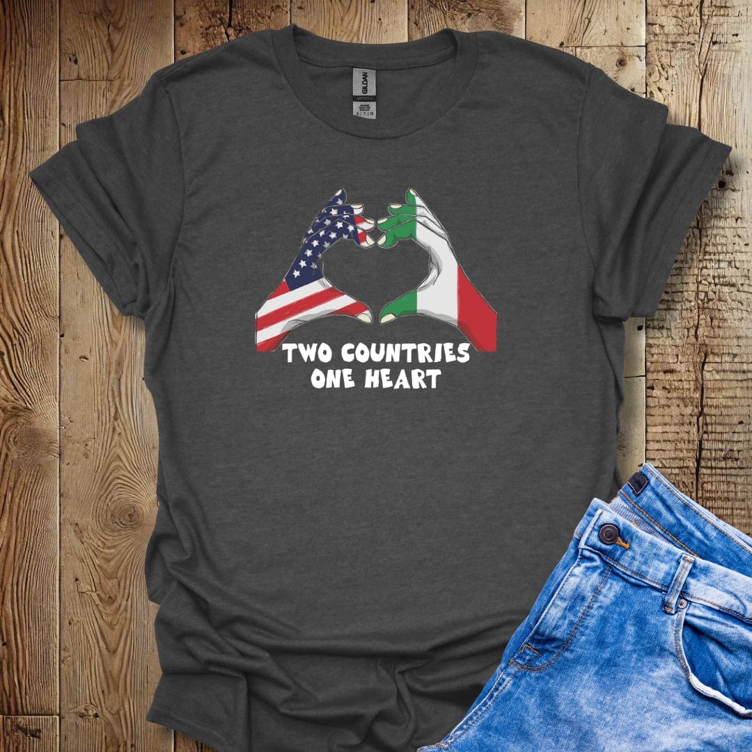 Two Countries One Heart Italian American Flags Lightweight Unisex T-shirt