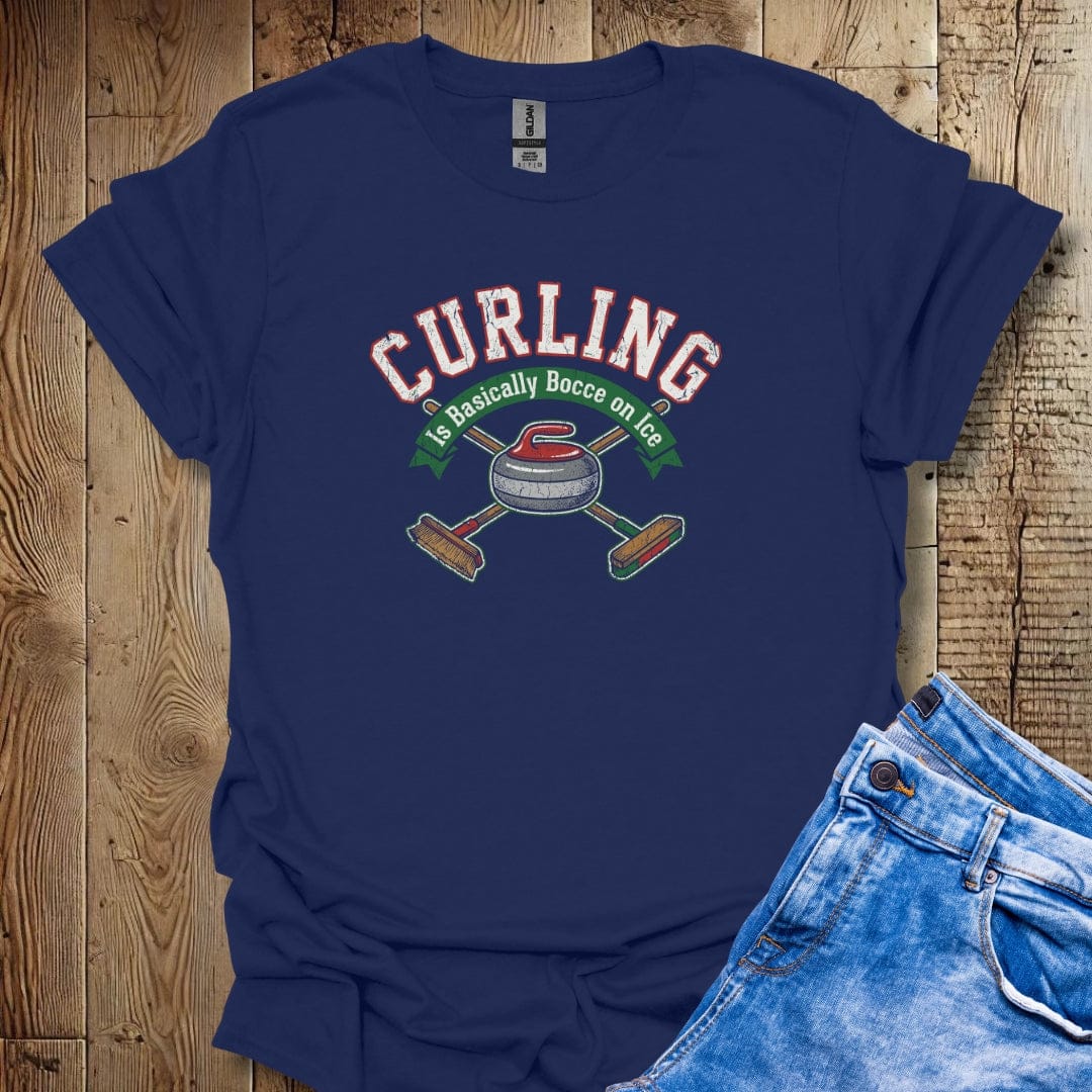 Curling is Bocce On Ice Italian Winter Games Cortina 2026 Lightweight Unisex T-shirt