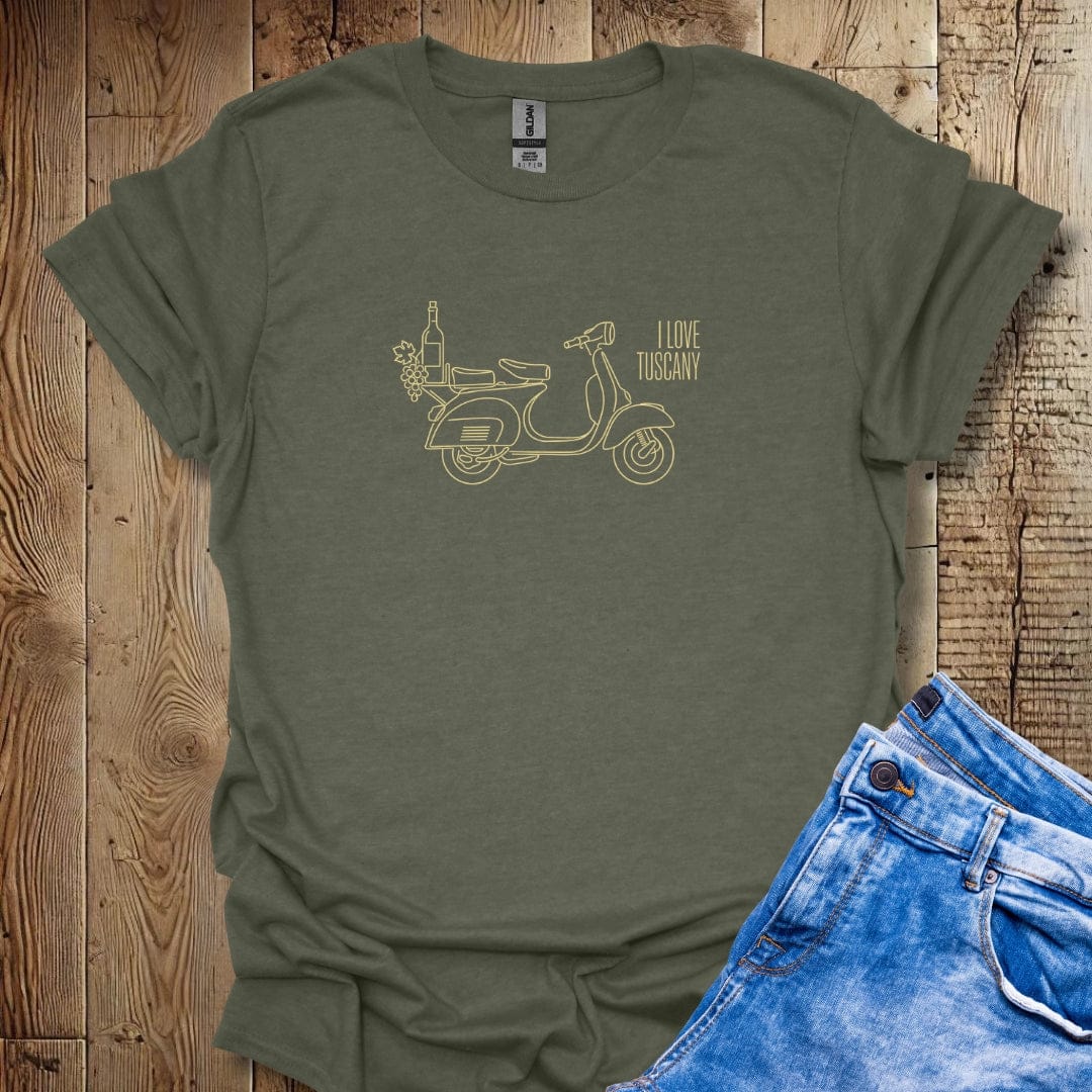 I Love Tuscany Vespa Line Art Lightweight Unisex T-shirt