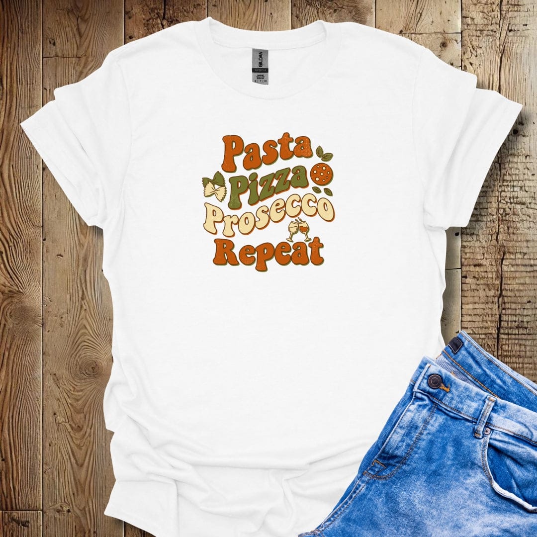 Pasta Pizza Prosecco Repeat Lightweight Unisex T-shirt