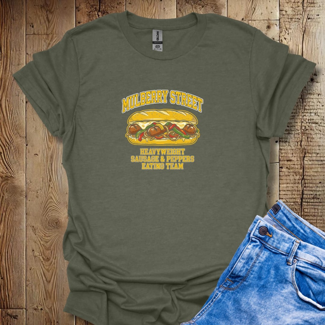 Mulberry Street Little Italy Sausage and Peppers Lightweight Unisex T-shirt