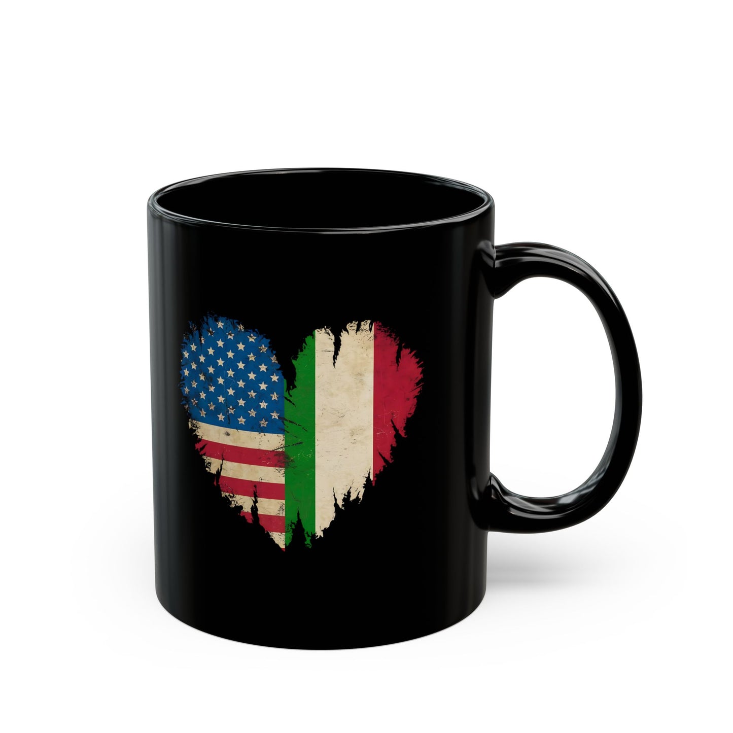 American Born Italian Roots Flags Black Mug (11oz, 15oz)