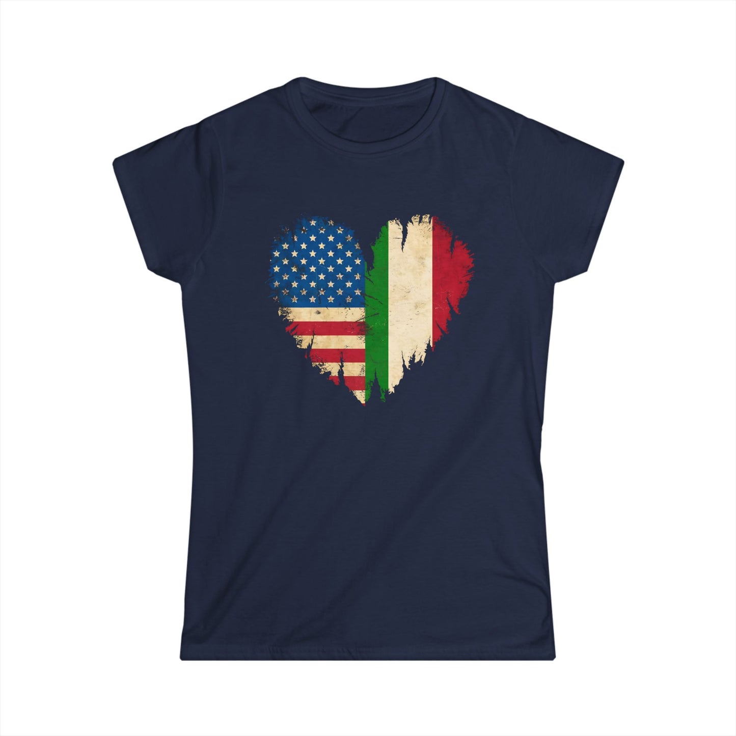American Italian Heart Flags SO VM Women's Softstyle Tee