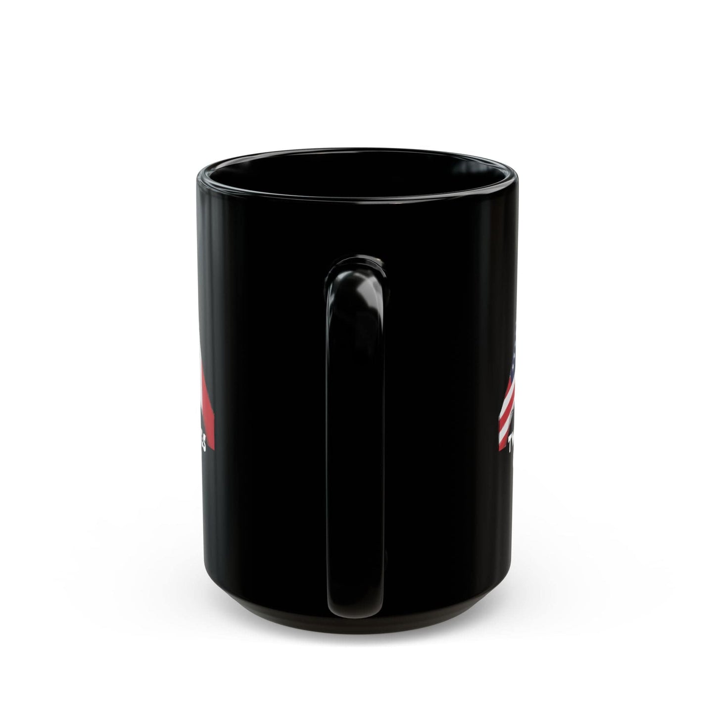 Two Countries One Heart Italian American Flags Black Mug (11oz, 15oz)