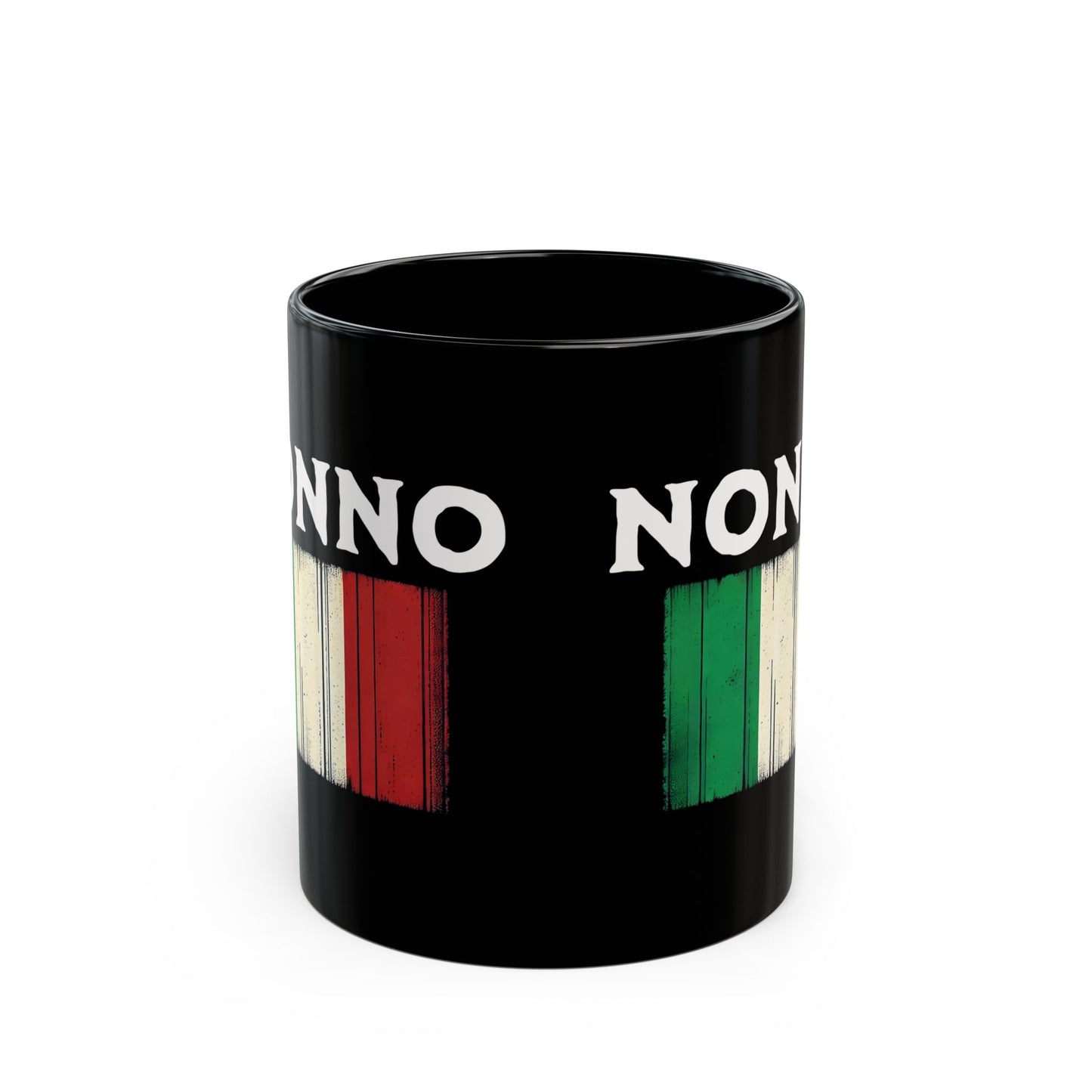 Nonno Italian Flag Distressed Effect Black Mug (11oz, 15oz)