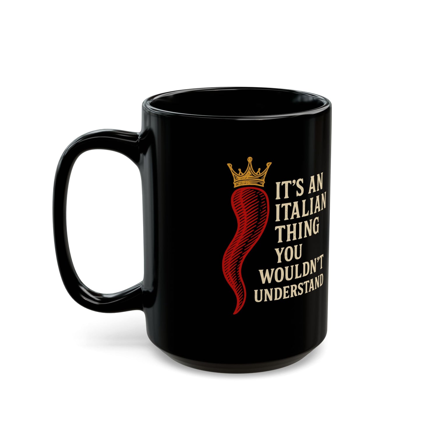 Italian Thing Cornicello Malocchio Black Mug (11oz, 15oz)