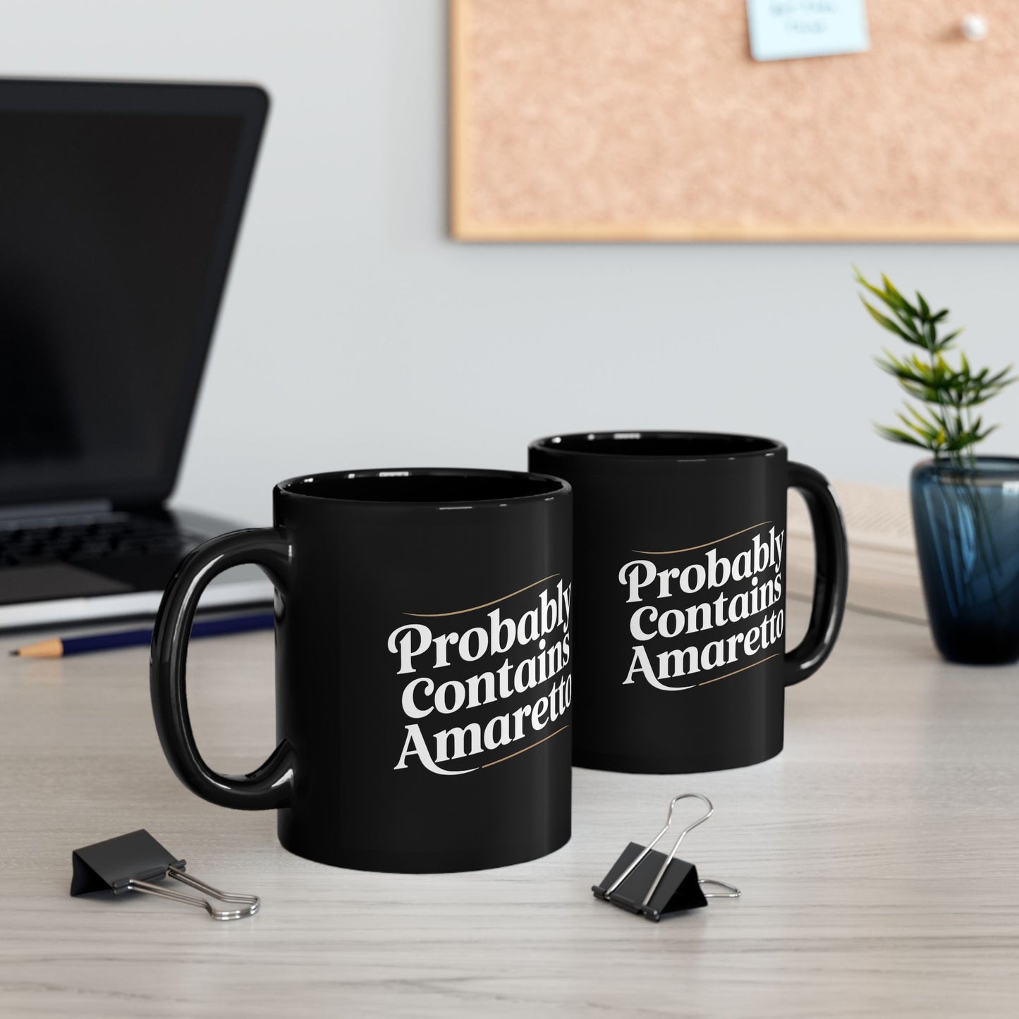 Probably Contains Amaretto Black Mug (11oz, 15oz)