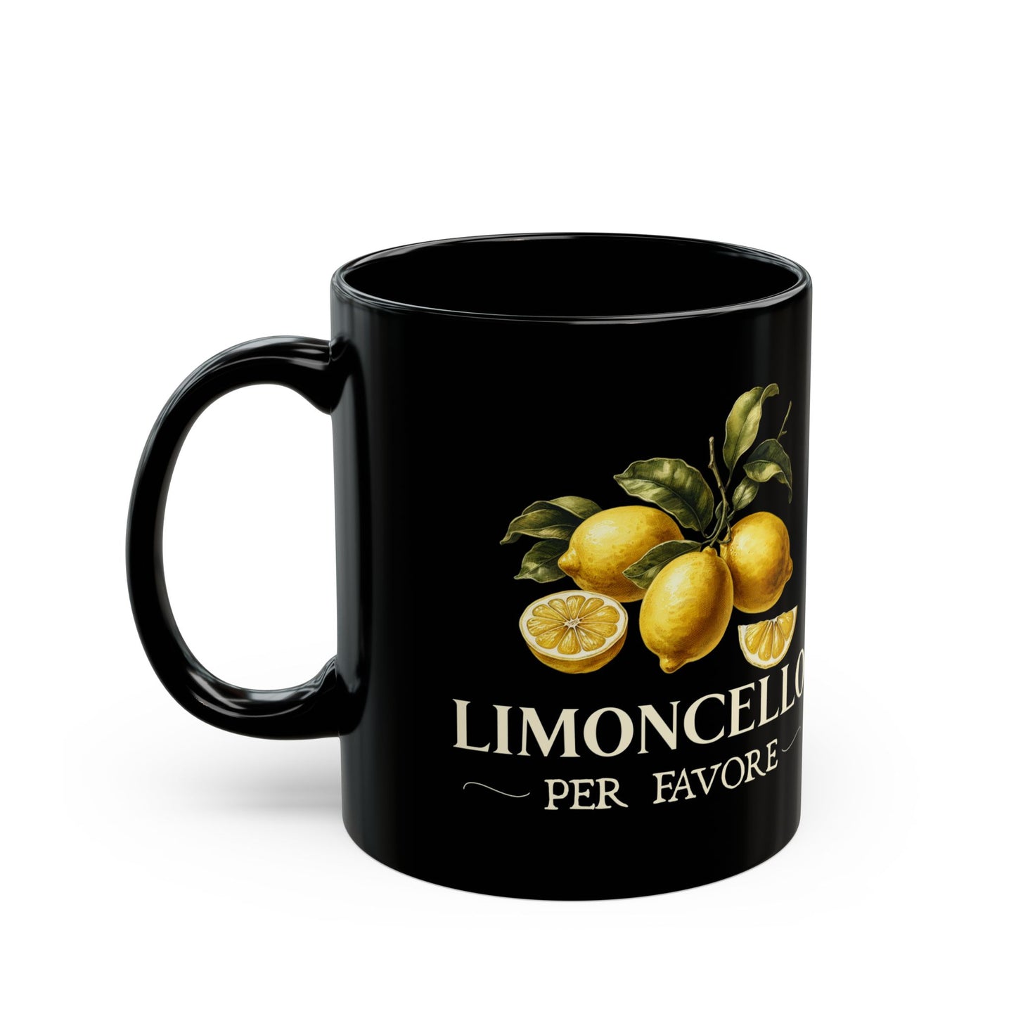 Limoncello Per Favore Black Mug (11oz, 15oz)